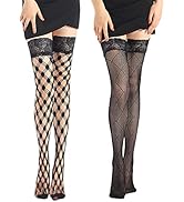 IYOU Spitze Strumpf Schwarz Netz Schenkel Hoch Strumpf Anti-Rutsch Silikon Nylon Strümpfe zum Fra...