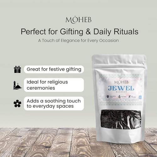 Image of Moheb Bukhur 25 Gram Arabic Fragrance Pouch | Long Lasting & Non-Toxic Bakhoor for Home, Office, Temple, Mosque | Use with Charcoal (Jewel)