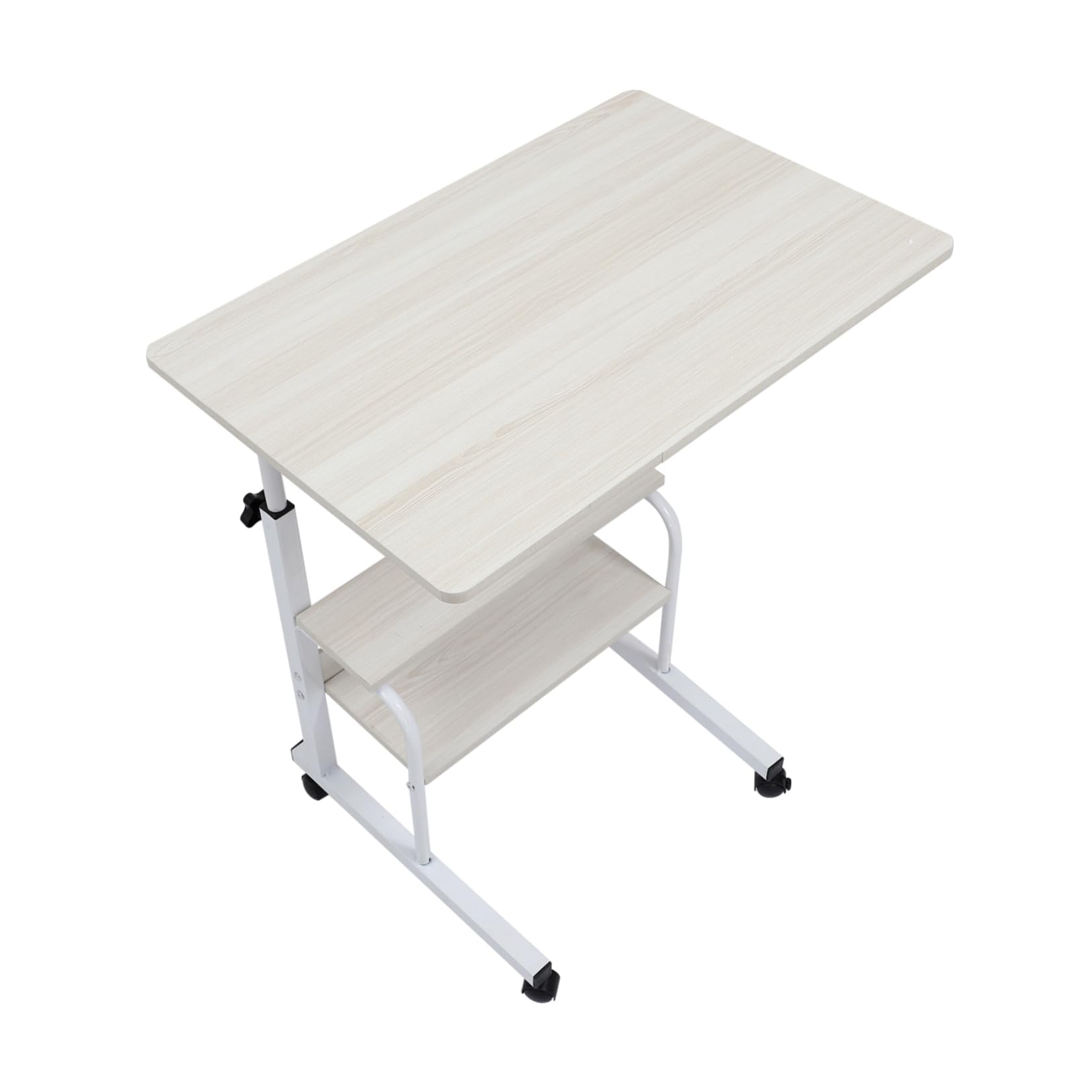 TEHAUX 1pc Movable Bedside Laptop Desk Height Table for Bedroom Dormitory Office Use Sleek Design with Lockable Wheels for Upgraded Finish