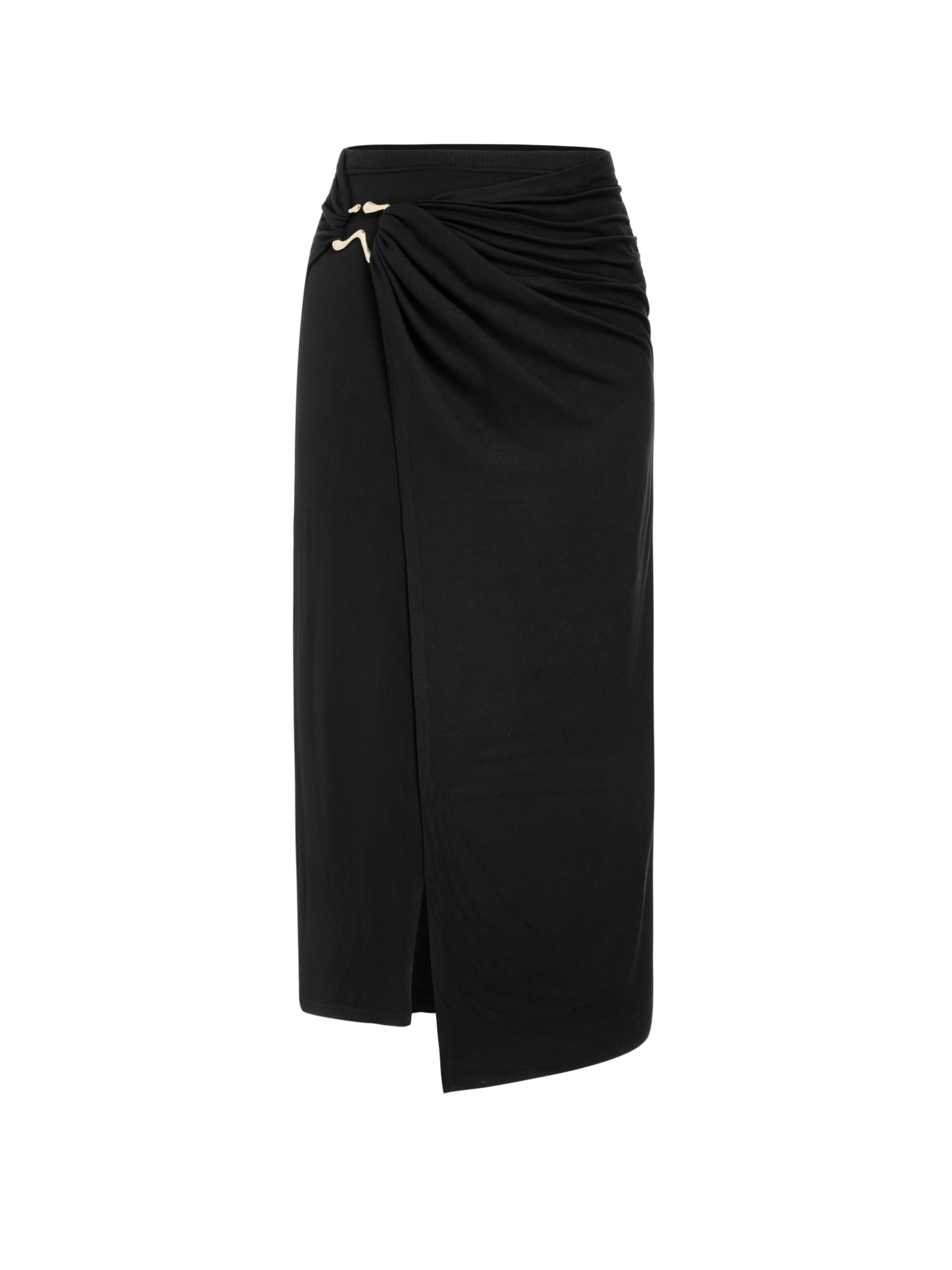 CIDER Maxi Skirts for Women Wrap Mid Waisted Long Bodycon Skirts with Metal Buckle Fitted Trendy Going Out