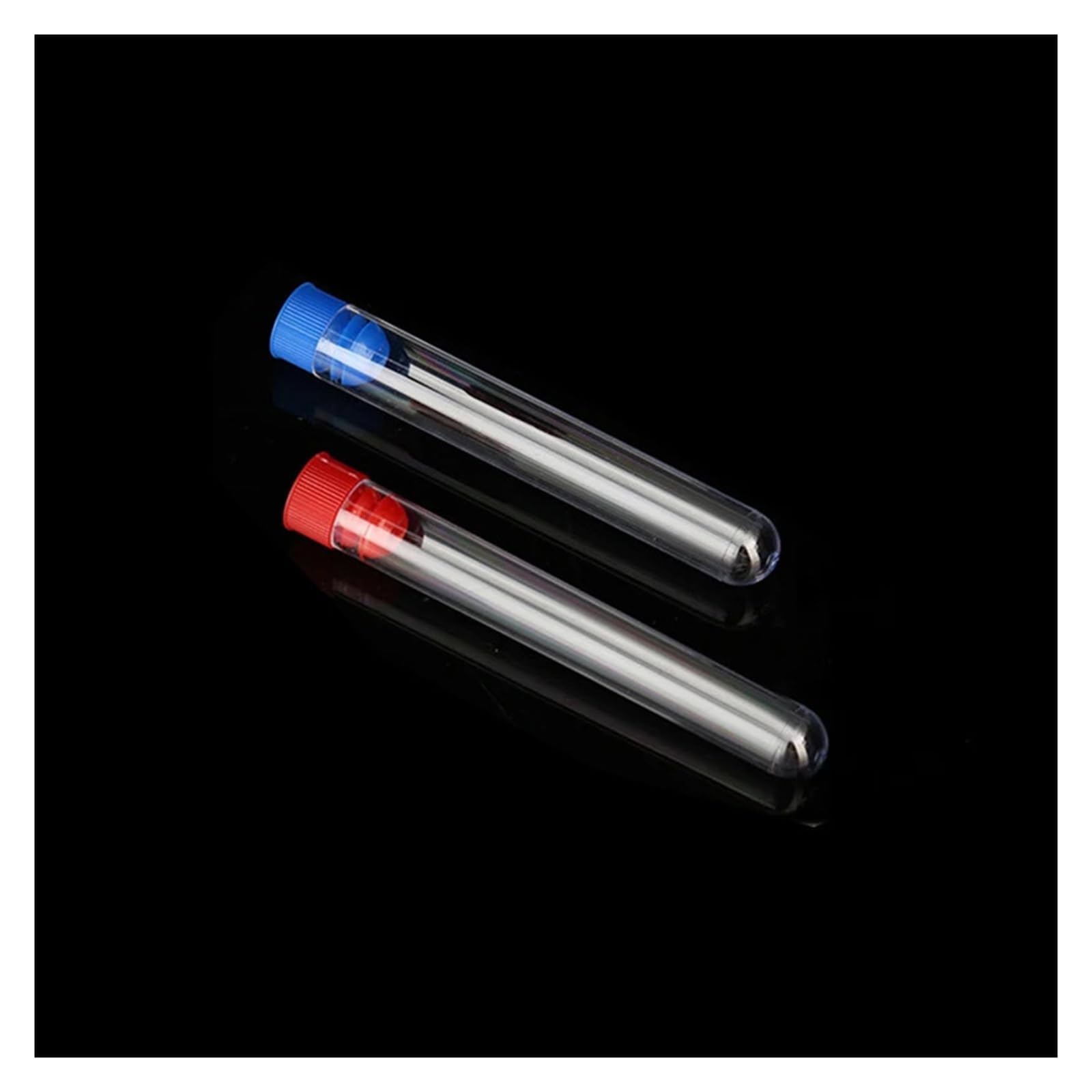 yingyingjia Plastikowa Probówka 13x100mm Przezroczysta Probówka Laboratoryjna Przezroczyste Probówki Z Korkiem Materiały Laboratoryjne Do Nauczania W Szkole, 50 Szt.(White (50pcs))