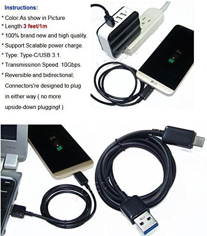 [Galaxy S9 Plus Cable 3ft] USB 3.1 Reversible Data Sync Charging Cable Cord Wire Compatible with Samsung Galaxy S9+ SM-G965U Phone - Quick Charge