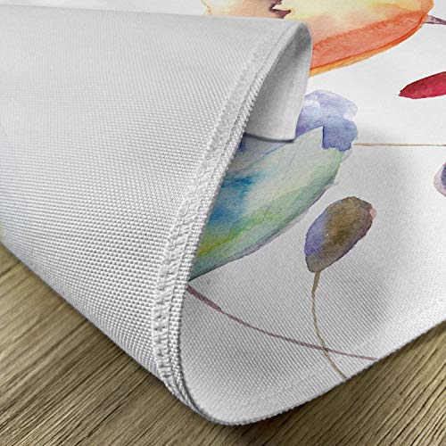 Ambesonne Watercolor Flower Place Mats Set Of 4, Summer Flowers In Retro Style Painting Effect Nature Is Art, Washable Fabric Placemats For Dining Table, Standard Size, Pink Yellow #TOP4