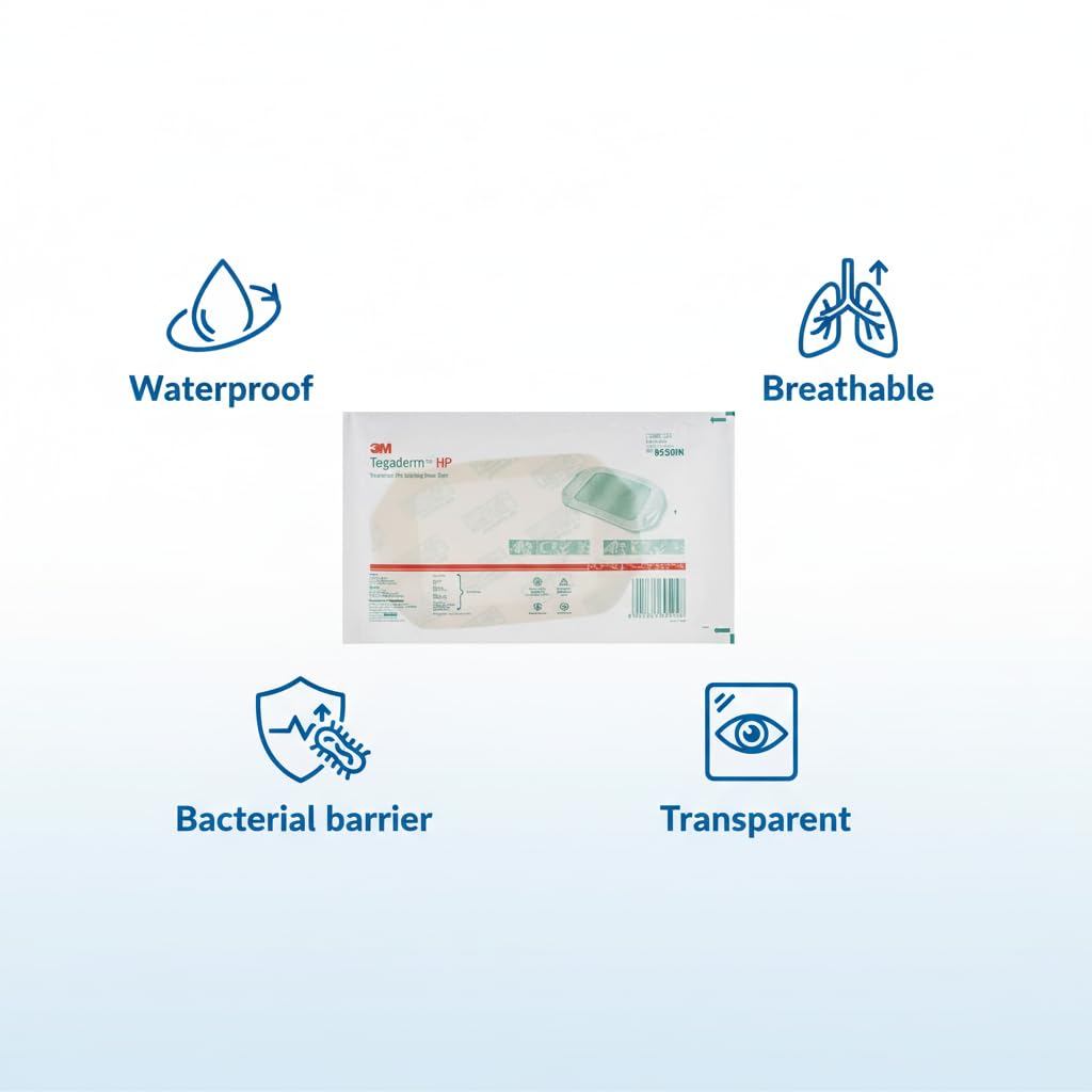 2026 New and Improved Tegadem 8526 IN Transparent Film Dressing 10cm x 12cm Waterproof & Sterile (Pack of 10)
