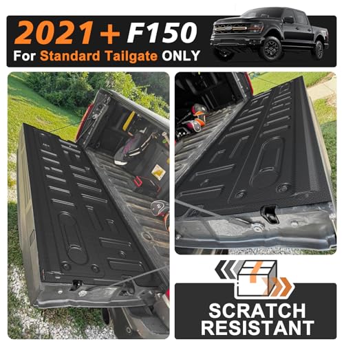 Image of TripleAliners Truck Mat Compatible with 2021-2026 Ford F150 Accessories, Tailgate Mat Custom Fit All Weather Protection Pickup Liner, Not Fit Work Surface /Pro Access Tailgate