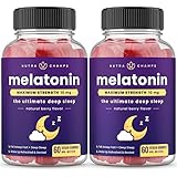 Melatonin Gummies Extra Strength | 10mg Per Serving | Natural Sleep Aid Drug-Free | Sleep Supplement for Soothing Sleep | Vegan & Non-GMO | 120 Gummies | Natural Berry Flavour | 5mg Per Gummy