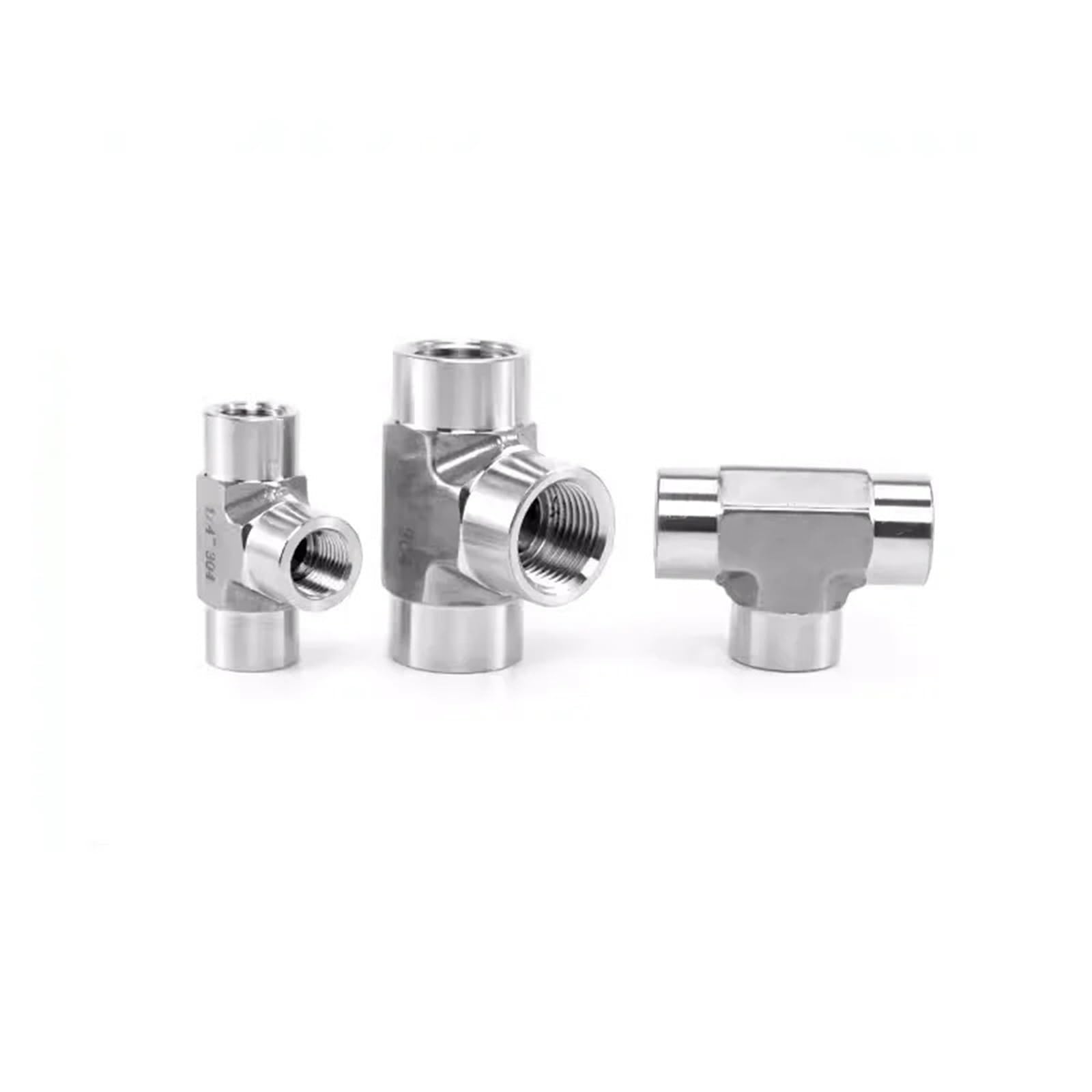 Raccordo a T filettato maschio BSPP NPT femmina a 3 vie in acciaio inox 304 316 ad alta pressione (316 BSPT1I4 maschio)