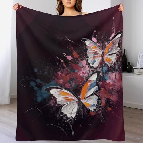 Couverture douce et confortable motif papillon finitions premium - 5