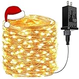 66Ft 200 LED Fairy Lights Plug in, Waterproof String Lights Outdoor & Indoor 8 Modes Christmas Light Bedroom Decor, Timer Twinkle Lights for Girl's Room Garden Party Christmas Decorations (Warm White)