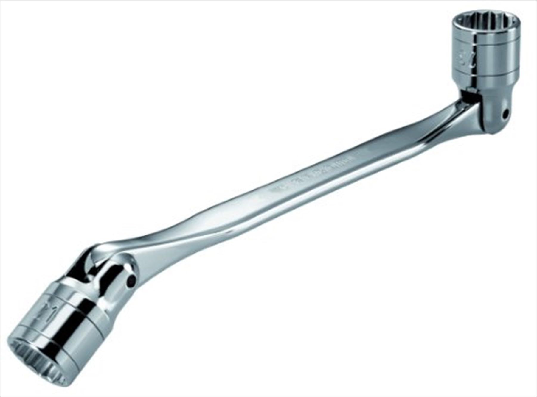 Clé à douille double flexible Facom FF-66A satinée 5/8 x 3/4 de pouce 12 pans