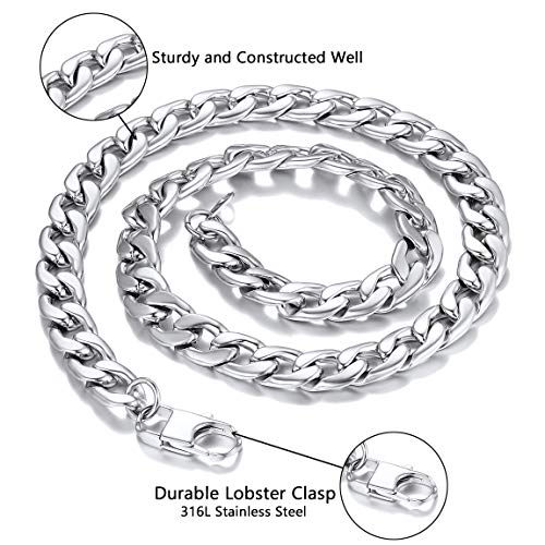 Men Stainless Steel Curb Necklace Chain 20Inches Neck Chain Mens Titanium Steel #TOP3