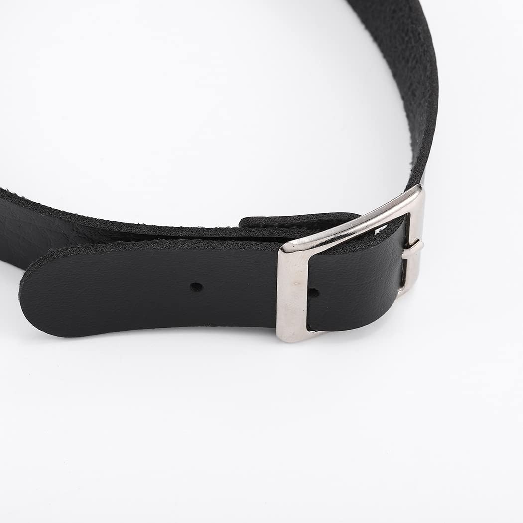 Zookey Girocollo Punk In Pelle Regolabile - Collana Gotica Nera Per Halloween - 2