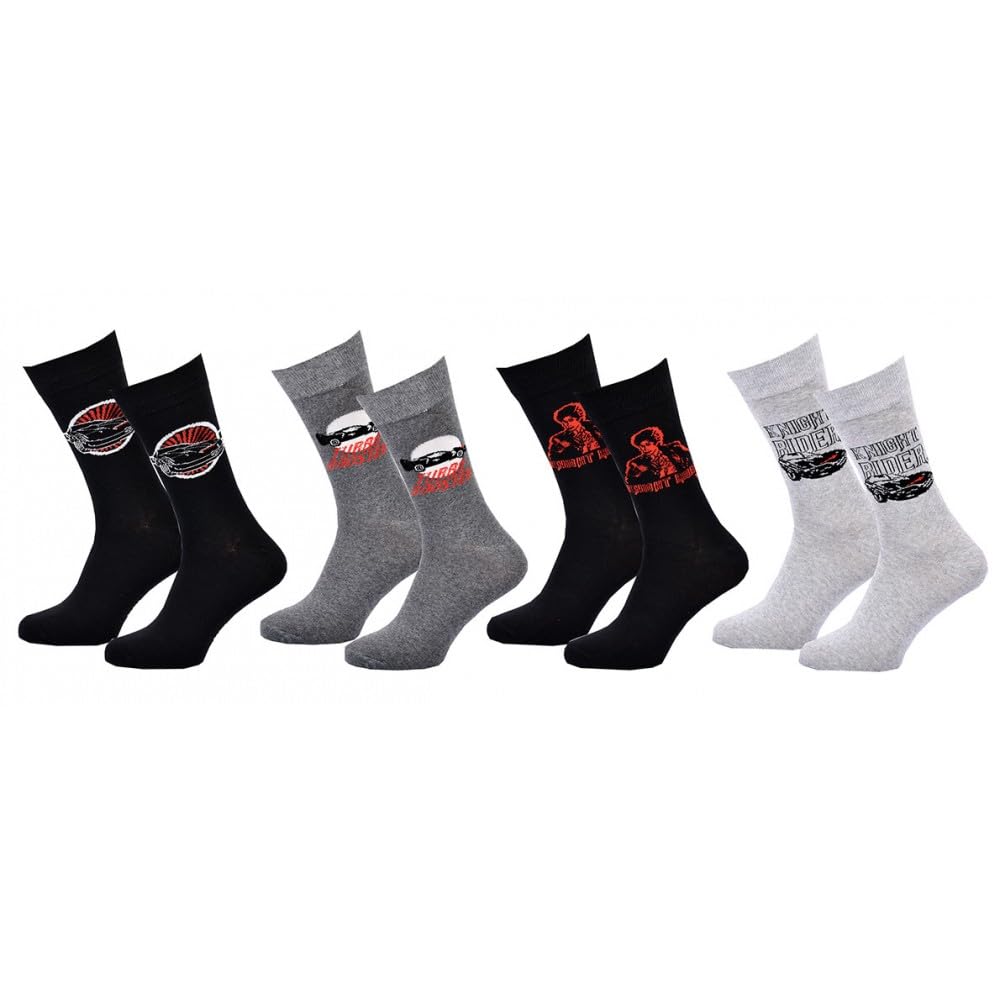 Ozabi Socks Pack MEN K2000 KNIGHT RIDER (as8, numeric, numeric_5, numeric_8, regular, regular, Pack of 4 Pairs 1387)