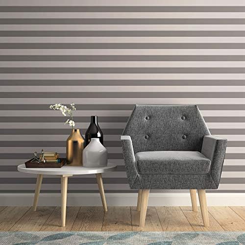 Walls By Me Peel and Stick Grey Horizontal Removable Wallpaper 4752-2ft x 4ft (61x122cm)