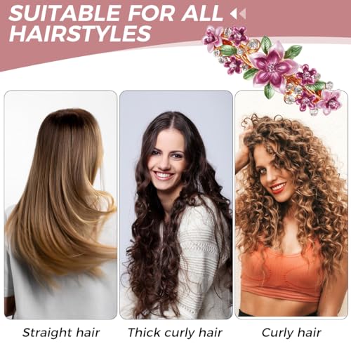 Image of MAYCREATE Metal Flower Hair Clip for Women, Matte Barrette Styling