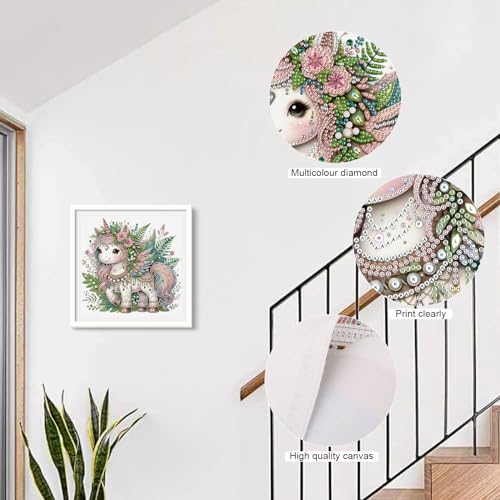 Image of AiYuanzsh Diamond Art Painting Kits for Adults, 5D Special Shape Diamond Art Kits for Beginners, Crystal Rhinestones Diamond Painting for Home Wall Decoration Gift 12x12 Inch Fantasy Animal Design