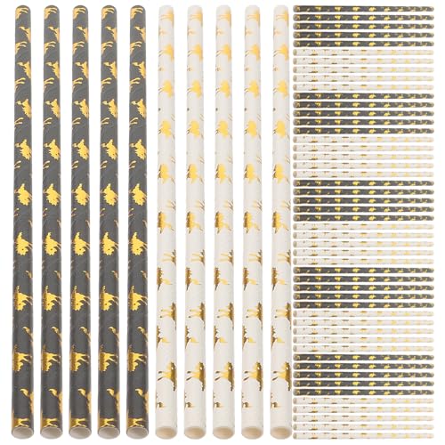 Pitillos desechables de papel dorado 3 capas 100 pcs miniatura 1