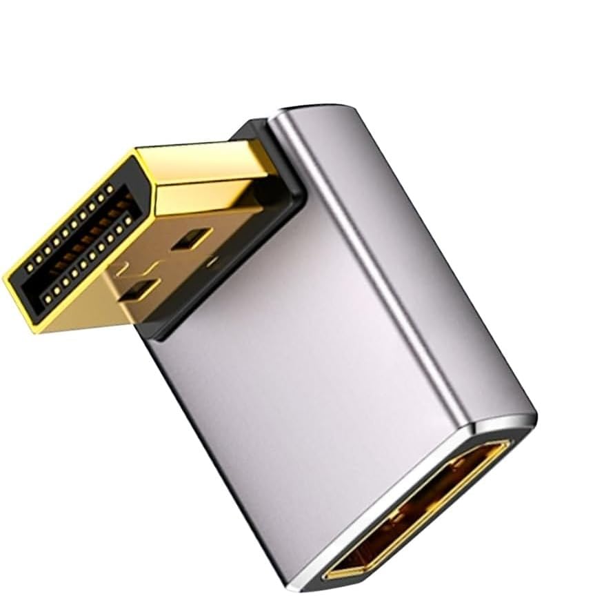 8K 90 Degree Display Port 1.4, Displayport Extender Adapter 32.4Gbps, Down Angle DisplayPort Male to Female Adapter (8K/60Hz, 4k/144Hz) for PC, Laptop (Style 4)-picture-25