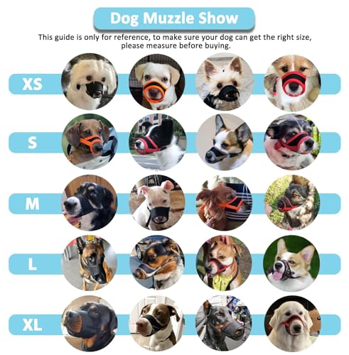 Image of LUCKYPAW Dog Muzzle Anti Biting Barking and Chewing with Comfortable Mesh Soft Fabric and Adjustable Strap, Suitable for Small, Medium and Large Dogs(Black Bone,M)