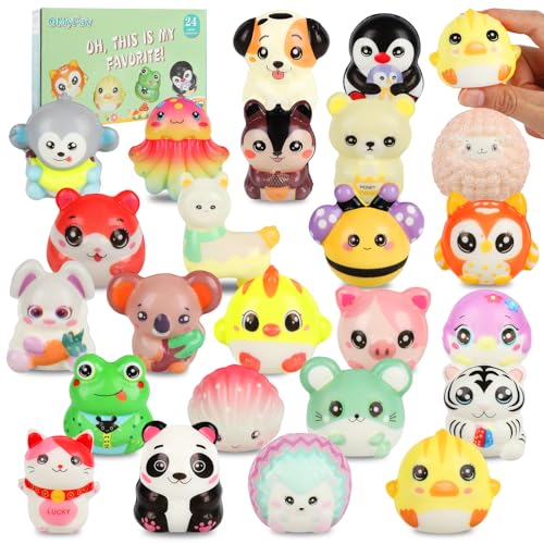 24 PCS Squishies for Kids Bulk – Party Favors, Prizes, and Reward...