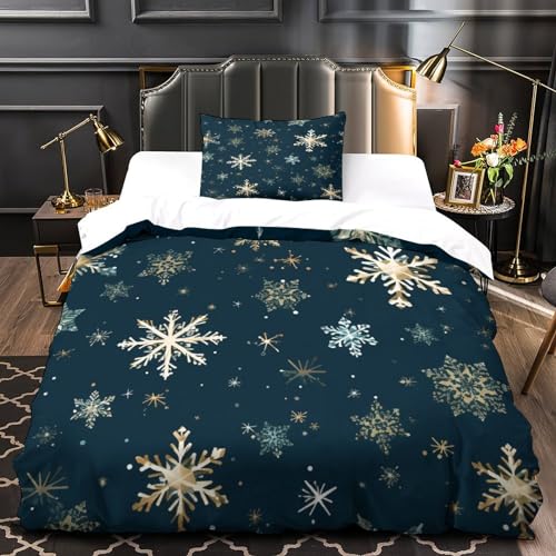 Funda nórdica infantil de copas de nieve 135x200 con fundas de almohada de microfibra suave 4