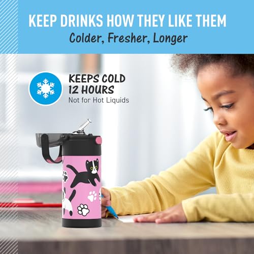 Image of THERMOS FUNTAINER Water Bottle with Straw, 12oz, Kittens