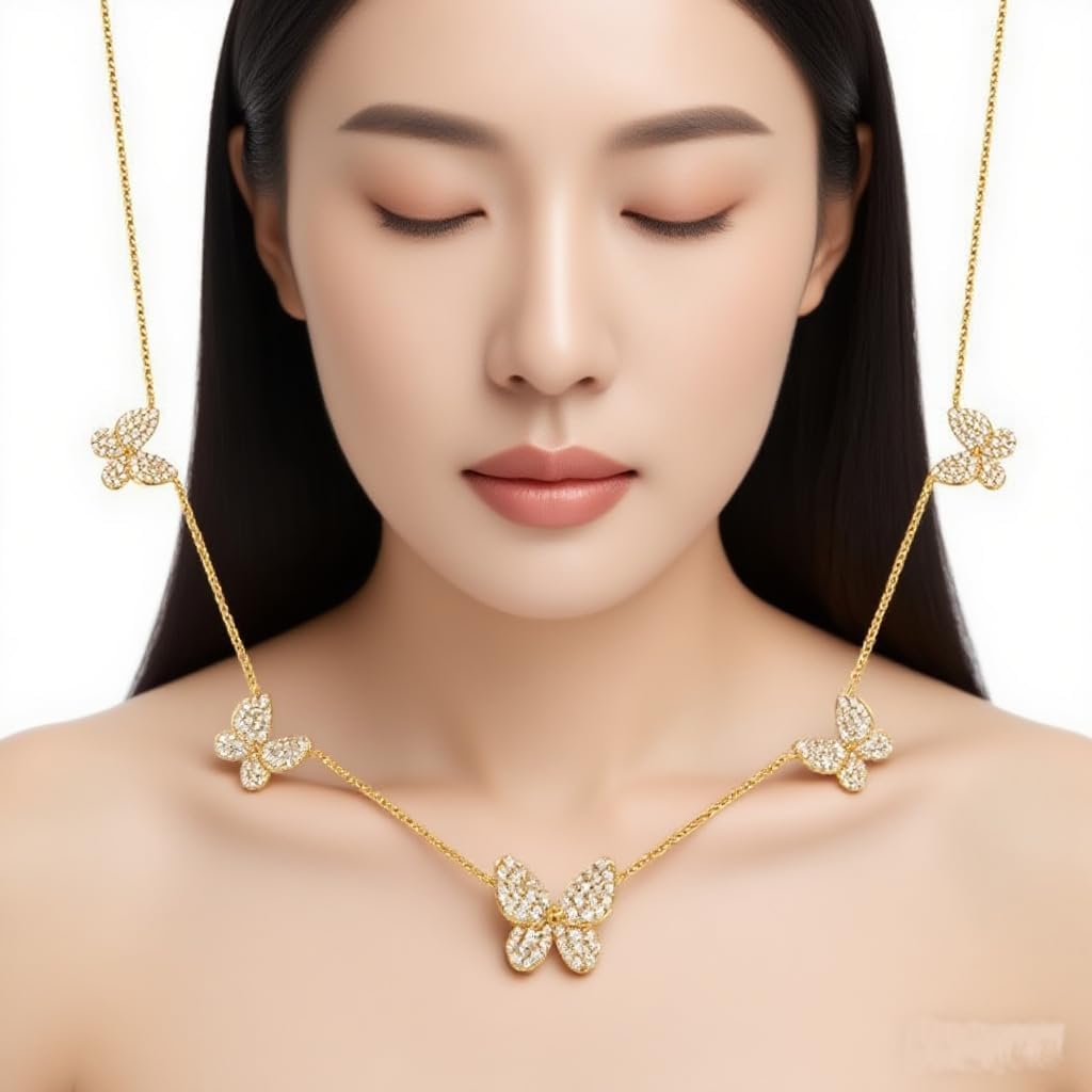 Butterfly Necklace Dainty Charm Choker Pendant Necklace for Women Jewelry Birthday Gifts - Image 4