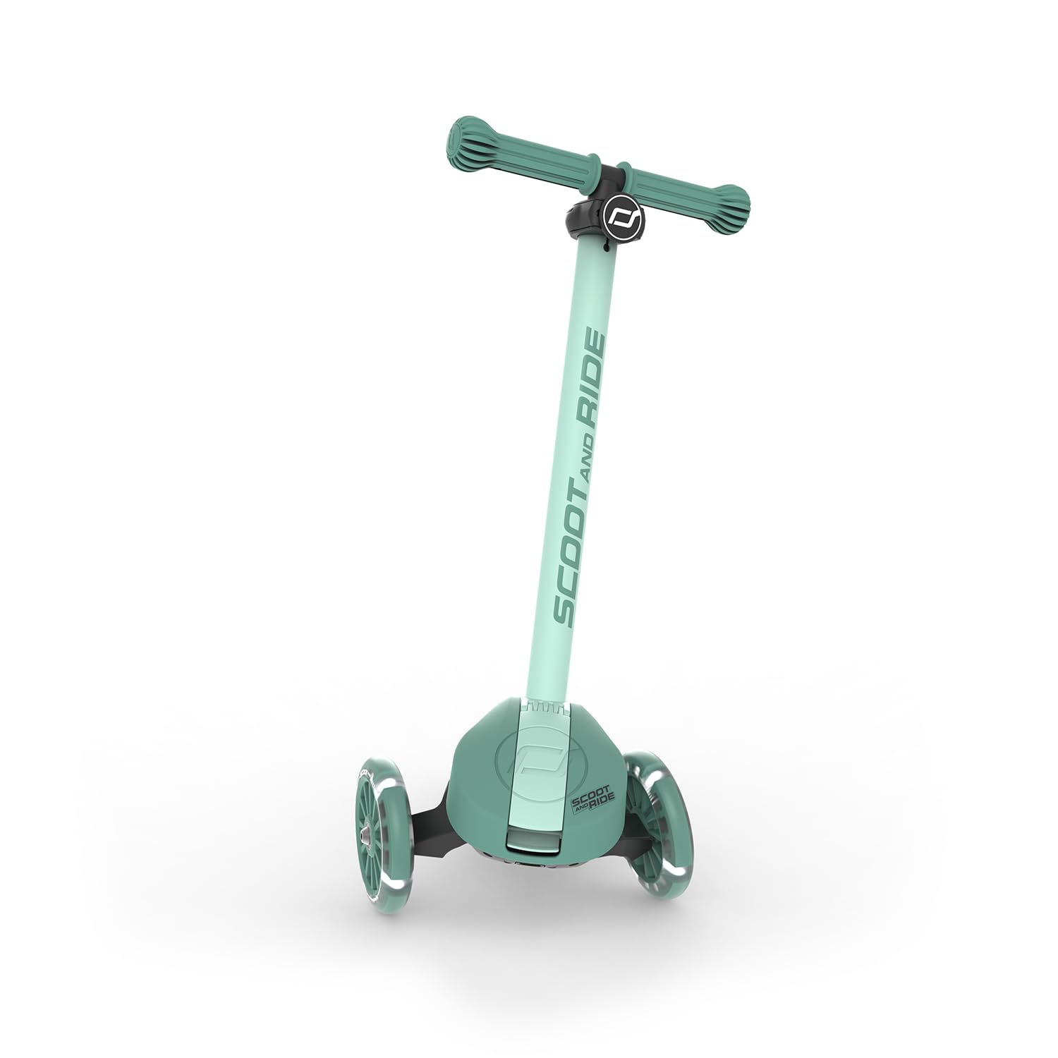 Scoot & Ride Highwaykick 3S Monopattino per bambini a partire dai 3 anni in su, regolabile in altezza, 2 volte, sterzo a LED, pieghevole, per bambini, 96-130 cm