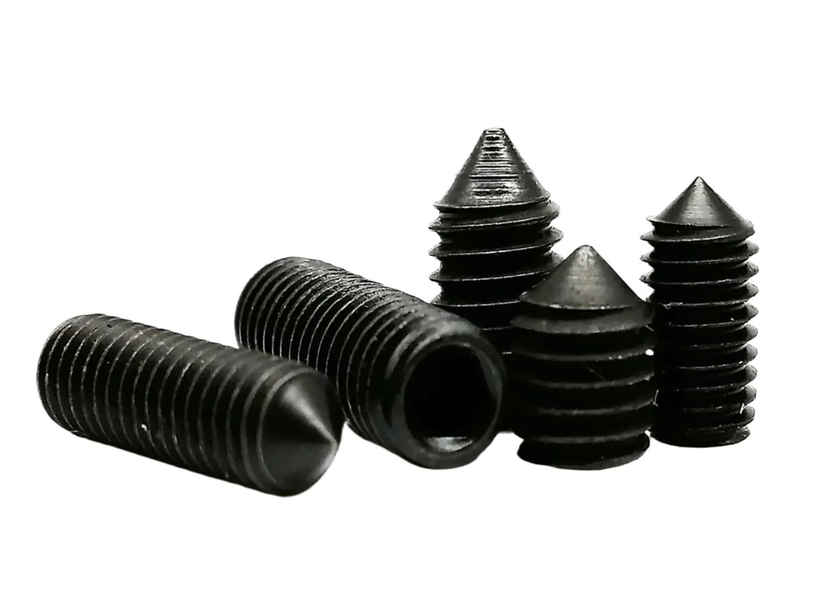 50 Vite di fissaggio conica con estremità conica esagonale DIN914 con bullone a testa piatta M3 M4 M5 M6 M8 acciaio legato nero 12,9(50pcs M6x6mm)