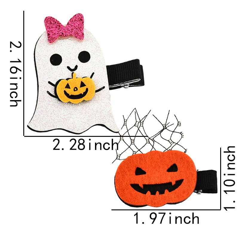 Halloween Pumpkin Ghost Hair Clips for Women Halloween Costumes Ghost Spider Hair Clips for Teen Girls Halloween Accessories Women Halloween Themed Party Gifts for Girls 2Pcs - Image 4