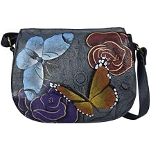 Anna by Anuschka Womens Crossbody Saddle Bag