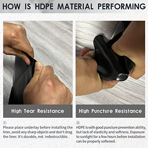 Pond Liner 20X25, 20Mil/0.5Mm Thickness Hdpe, Koi/Fish Pond Liners For Outdoor Pond, Pond Skin Liner For Duck, Turtle, Garden Water Landscape. #TOP2