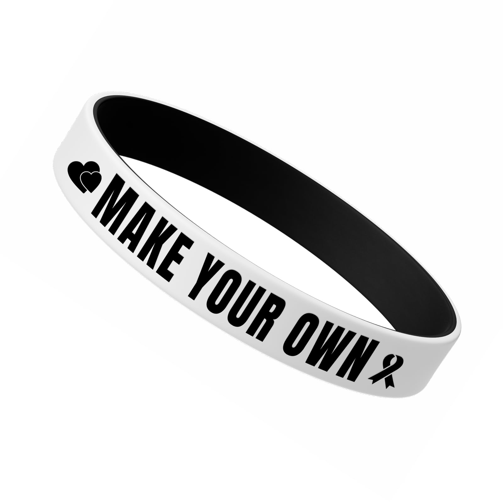JBOS 200 Pcs Custom Rubber Bracelets Dual Layer Silicone Wristbands with Inside Color, Personalized Rubber Band Bracelets for Schools, Teams & Fundraisers