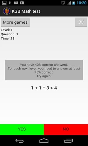 KGB Math test