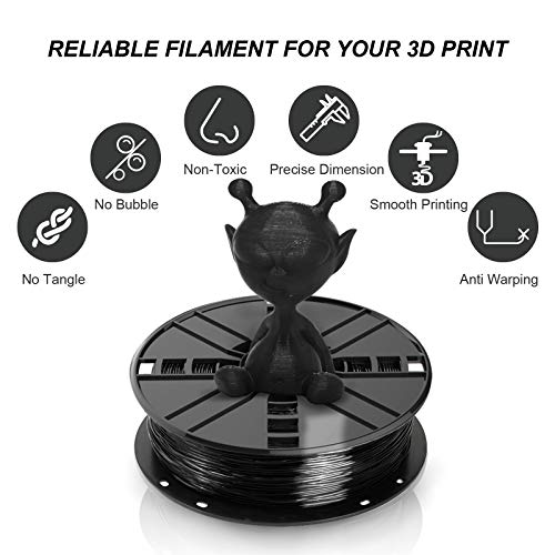 Novamaker Tpu Filament 1.75Mm, Black Flexible Tpu 3D Printer Filament Bundle With 20G Cleaning Filament, 2.0Lbs Spool X 2, Dimensional Accuracy +/- 0.05Mm, 95A Soft Tpu Black 2 Pack #TOP3