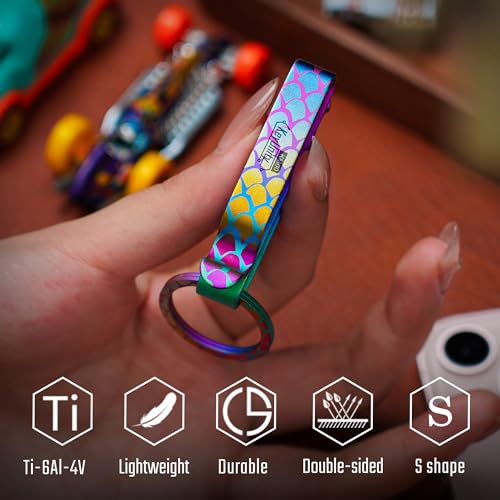 Image of KeyUnity KM00 Titanium Belt Loop Keychain Clip Double Side Quick Release Key Holder with Detachable Key Ring