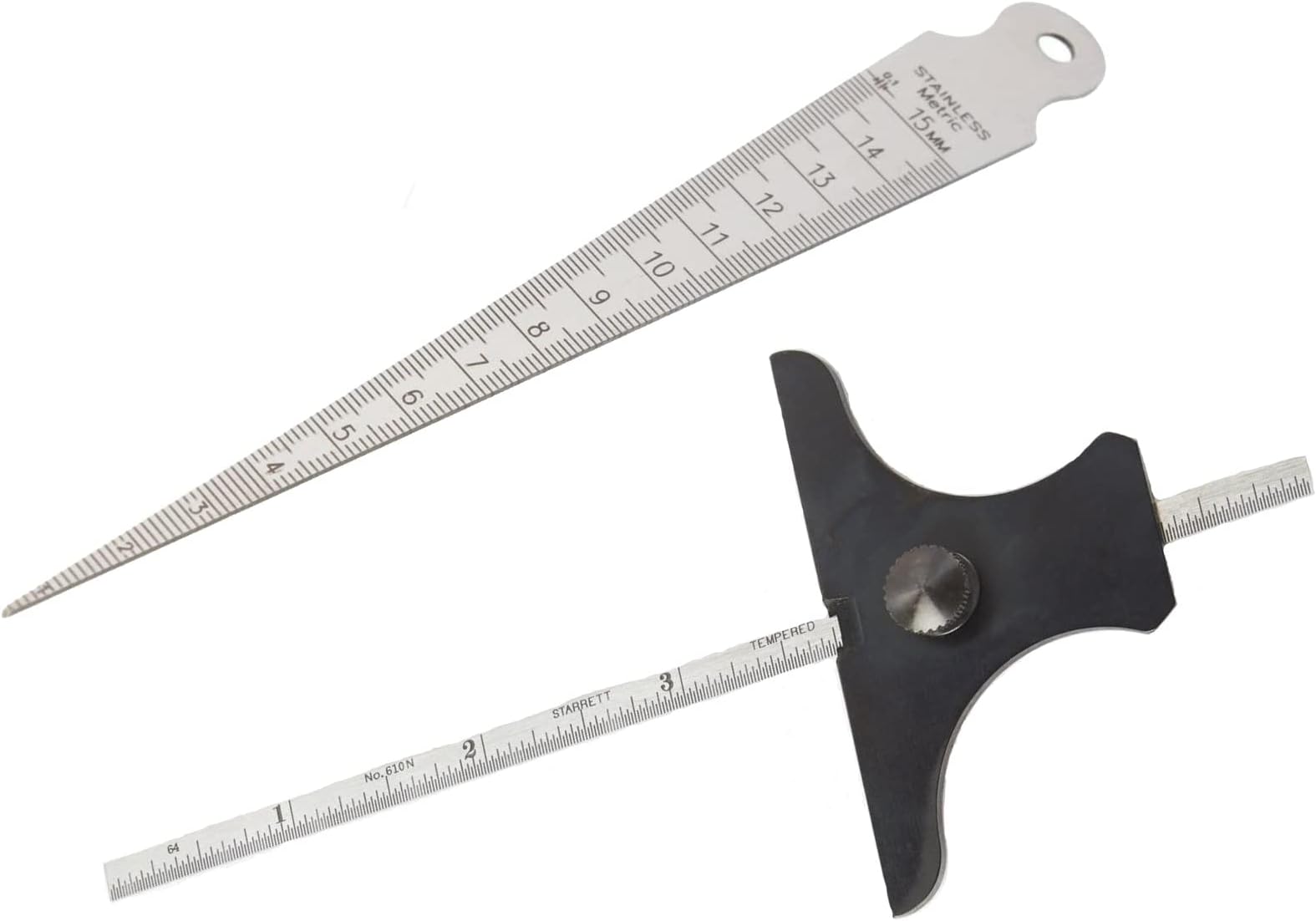 Bore gauge/Taper Gage 1-15mm 1/32-5/8 Inch & Depth Gauge 6 INCH 150 MM