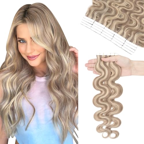 Hairro Tape in Human Hair Extensions Body Wave 14 Inch
