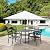 VINGLI 5-Piece Outdoor Dining Set, Metal Patio Dining Set for 4, Square Dining Table with Umbrella Hole & 4 Patio Chairs for Porch, Balcony and Backyard