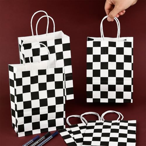 Bolsas de papel a cuadros de 16 pulgadas para envolver regalos de cumpleaños 5