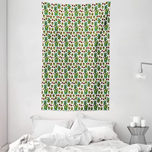 ABAKUHAUS Kastanie Wandteppich und Tagesdecke, Natur-Weihnachtsmotiv...