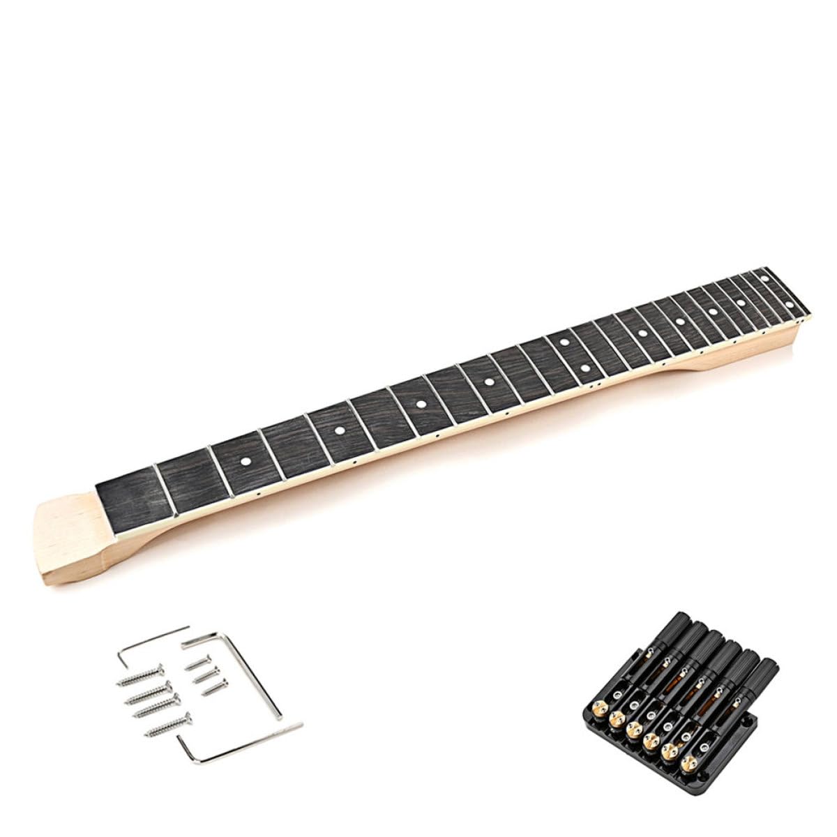 Ciieeo Gitarrenhals Satz und Metall für Kopflose Gitarre Verschleißfest und Leicht zu Tragen 1 Satz Gitarrenzubehör für Musiker