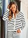 LILLUSORY Women's Striped Cardigan Sweaters Fall Outfits Clothes Fashion Trendy Long Sleeve Tops Casual Knit Lady Jackets White Black M