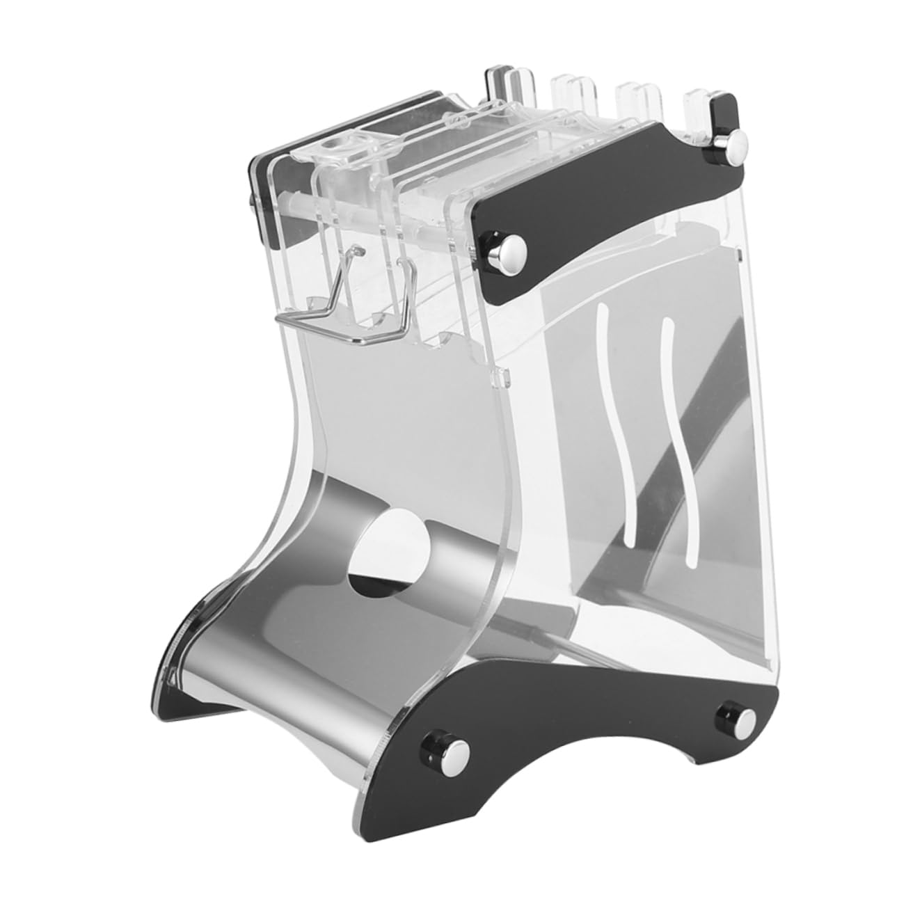 Alipis Transparent Acrylic Knife Holder Rack Tilt Design Stainless Steel Storage Organizer for Kitchen Desktop Tool Holder for Indoor Outdoor Use