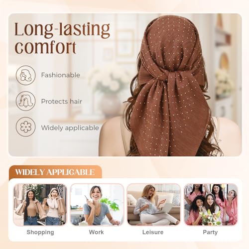 Women's Glitter Decor Head Scarf, 2025 New Head Scarf for Women, Solid Shimmer Sparkle Hair Scarf2