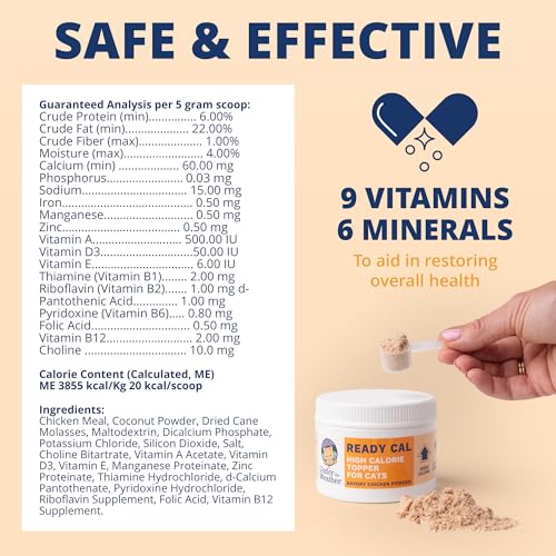 Image of Under the Weather Ready Cal Powder for Cats | High-Calorie Weight Gainer & Appetite Stimulant | Cat Energy Booster Veterinarian-Approved Pet Supplement with Vitamins & Minerals | Chicken Flavor