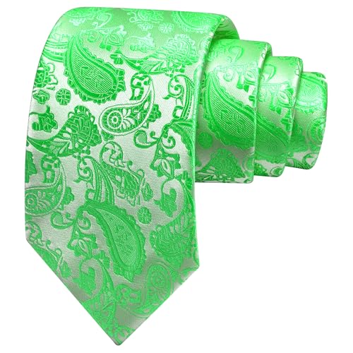 Image of GUSLESON 3.15 inch(8cm) Fashion Paisley Ties Mens Woven Jacquard Necktie for Wedding