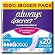 Always Discreet Inkontinenz-Slipeinlagen Damen, Long (20 Binden) Big Pack, starker Schutz, den Sie kaum spüren