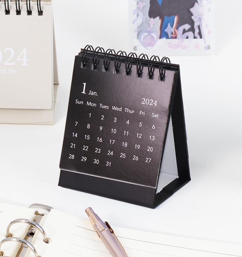 Miniatura 5 de Mini calendario de escritorio, calendario pequeño 2023-2024 a julio de 2023 a diciembre de 2024, calendario de escritorio minimalista de 3 x 4