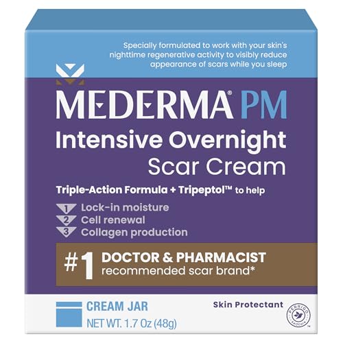 mederma pm intensive overnight scar cream - advanced scar treatment with tripeptol works while you sleep